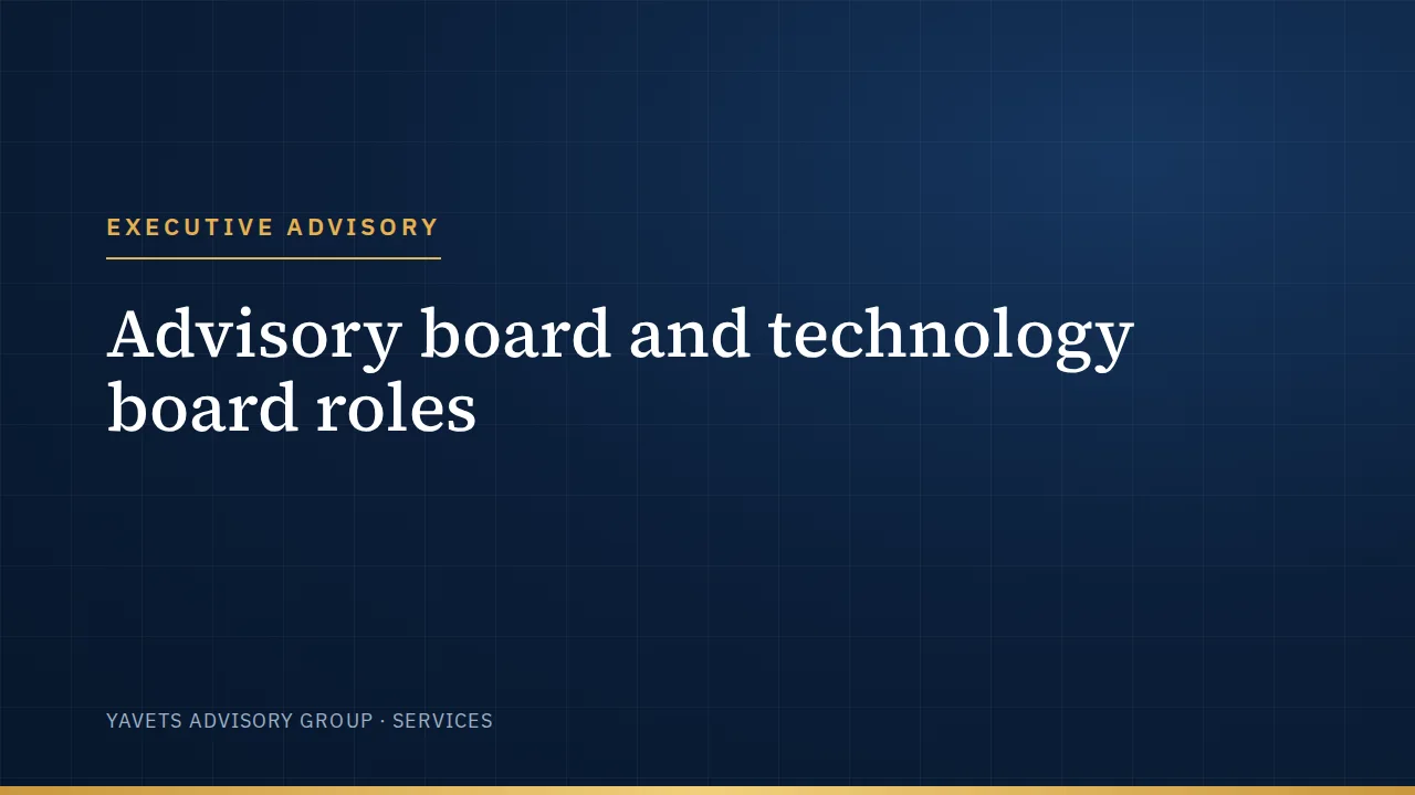 Advisory board and technology board roles