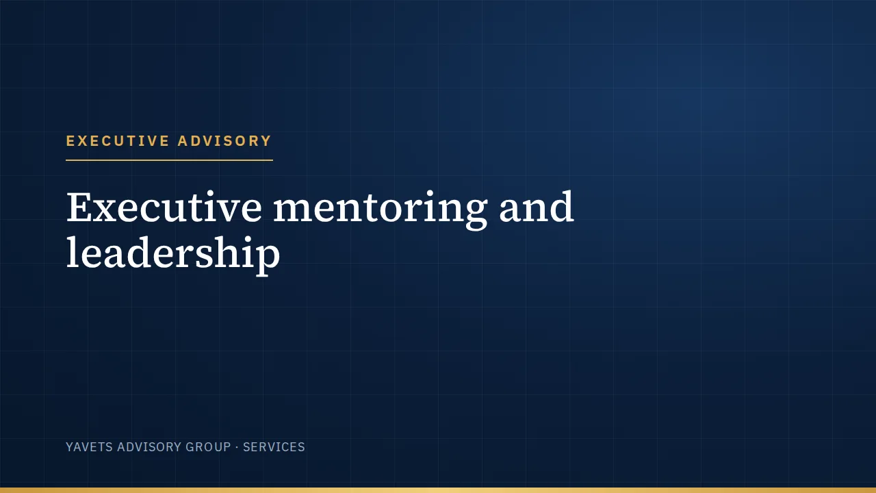 Executive mentoring and leadership