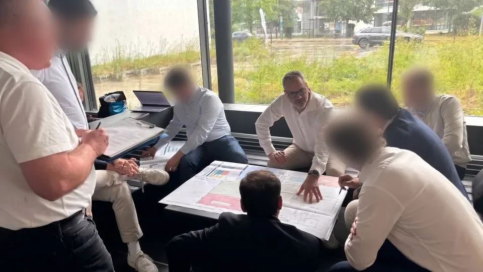 Eyal Yavets leading a planning session with the team setting up operations in Germany