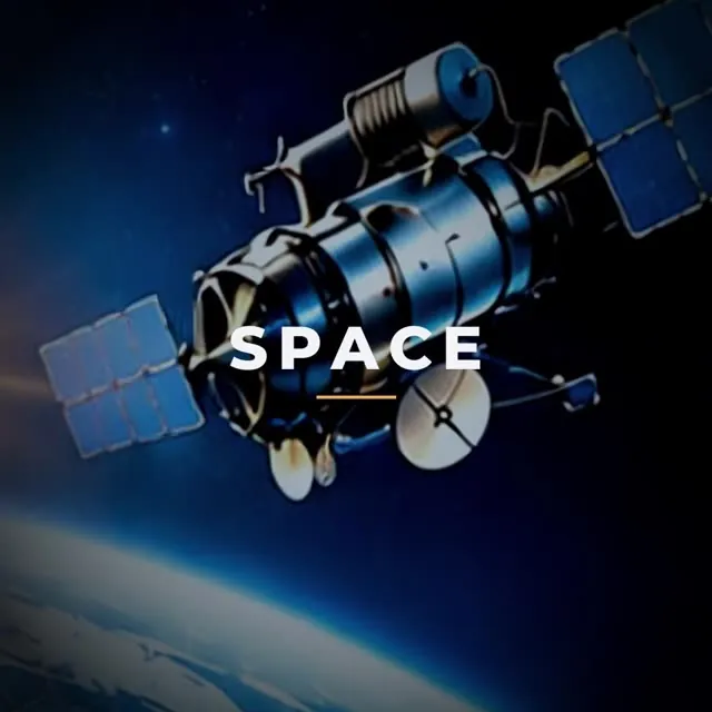 Satellite in orbit above Earth