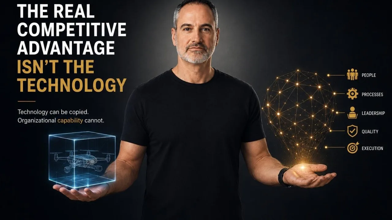 Illustration: technology can be copied, organizational capability cannot.
